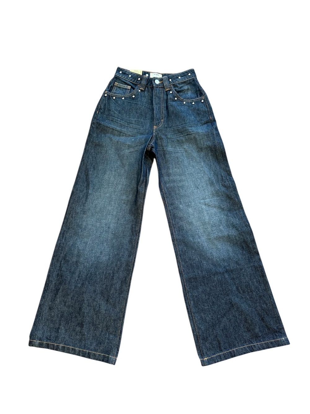 Cotton On Jeans Size 22 Dark Blue Low Super Baggy Studded NWT Retail $99